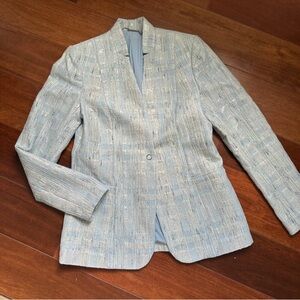 Elie Tahari Textured Light Blue Blazer